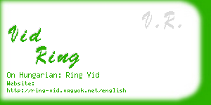 vid ring business card